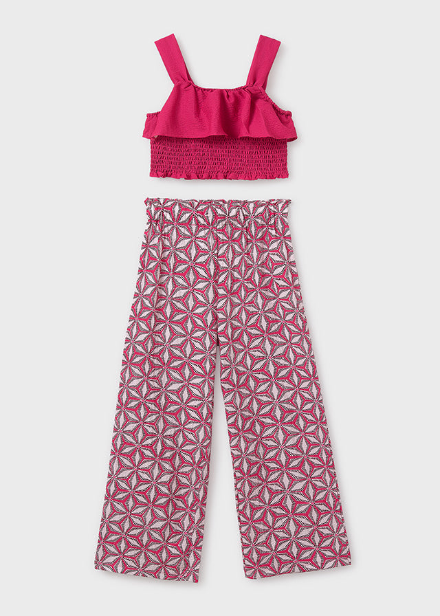Conjunto pantalón largo estampado chica