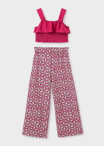 Conjunto pantalón largo estampado chica