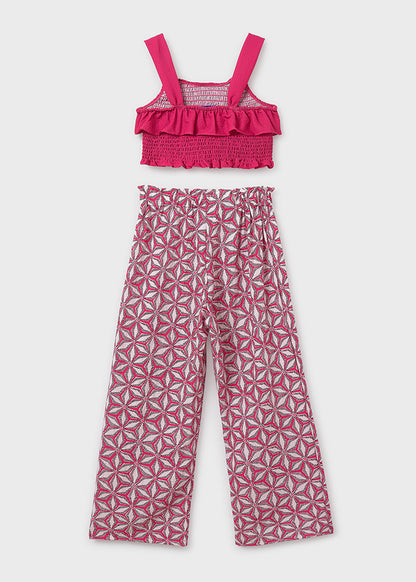 Conjunto pantalón largo estampado chica