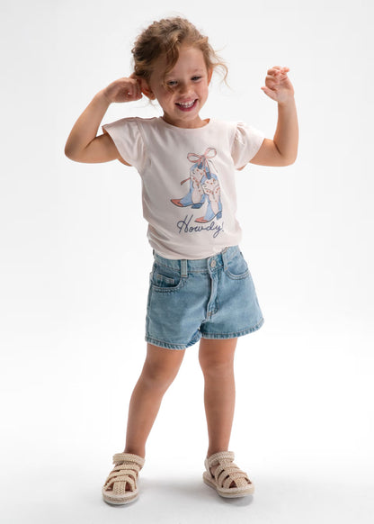 Pantalón corto vaquero básico niña