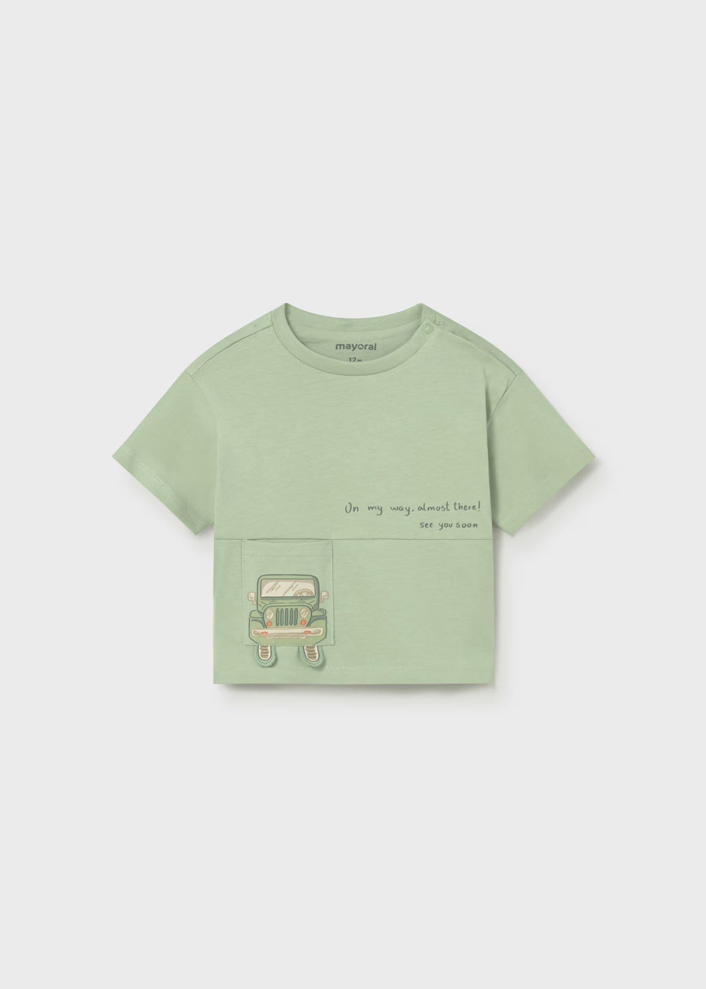 Camiseta bolsillo coche bebé