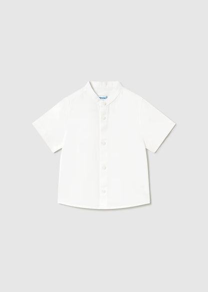 Camisa con lino y cuello mao bebé
