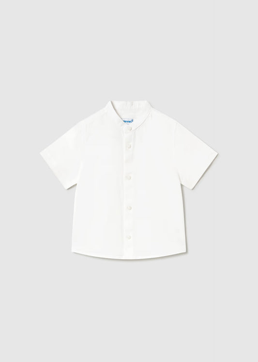 Camisa con lino y cuello mao bebé