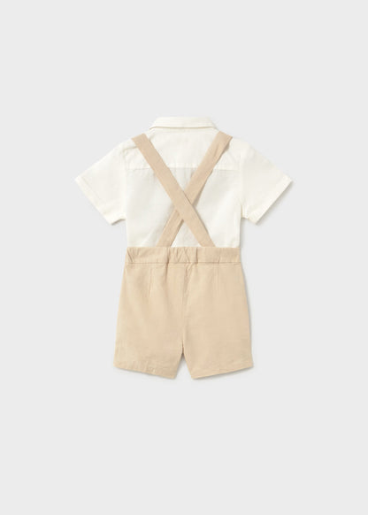 Conjunto bermuda y camisa con pajarita bebé