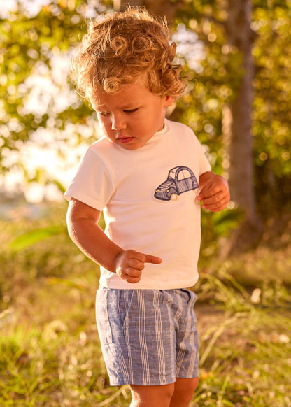 Conjunto bermuda y camiseta con lino