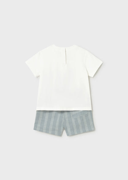 Conjunto bermuda y camiseta con lino bebé