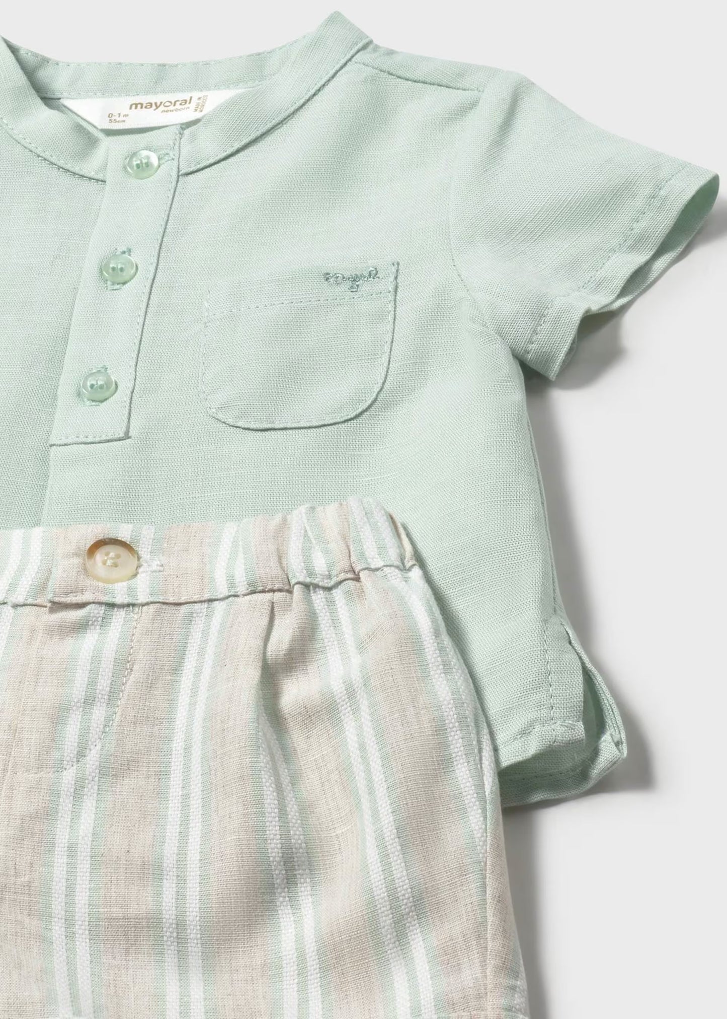 Conjunto pantalón corto y camisa recién nacido