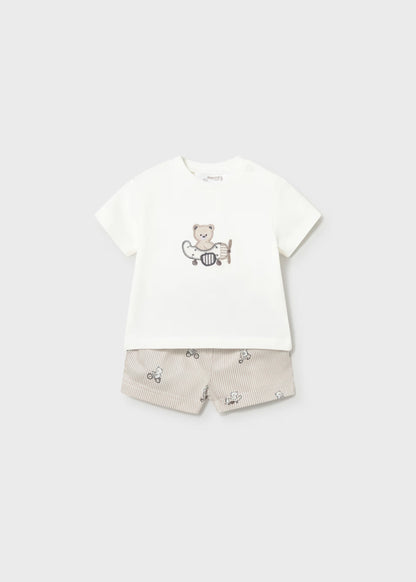 Conjunto pantalón corto y camiseta osito recién nacido