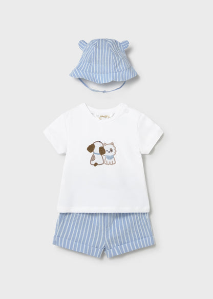 Conjunto 3 piezas con gorro orejitas recién nacido