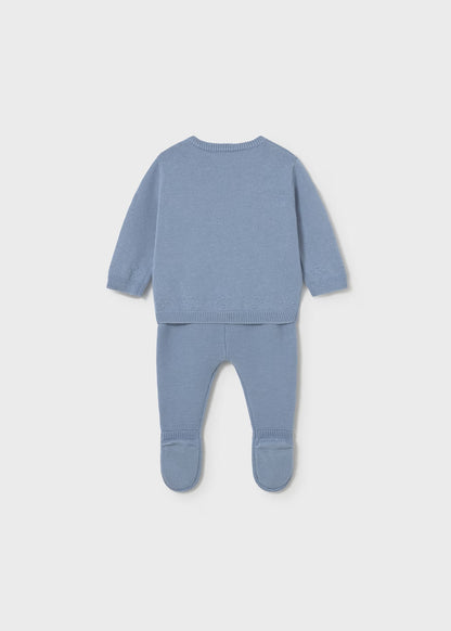 Conjunto polaina y jersey tricot recién nacido