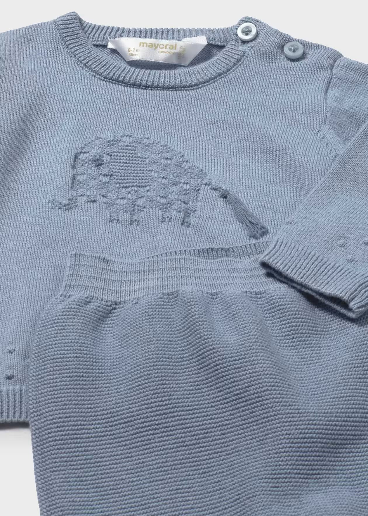 Conjunto polaina y jersey tricot recién nacido