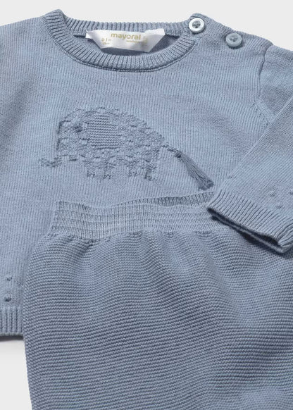 Conjunto polaina y jersey tricot recién nacido