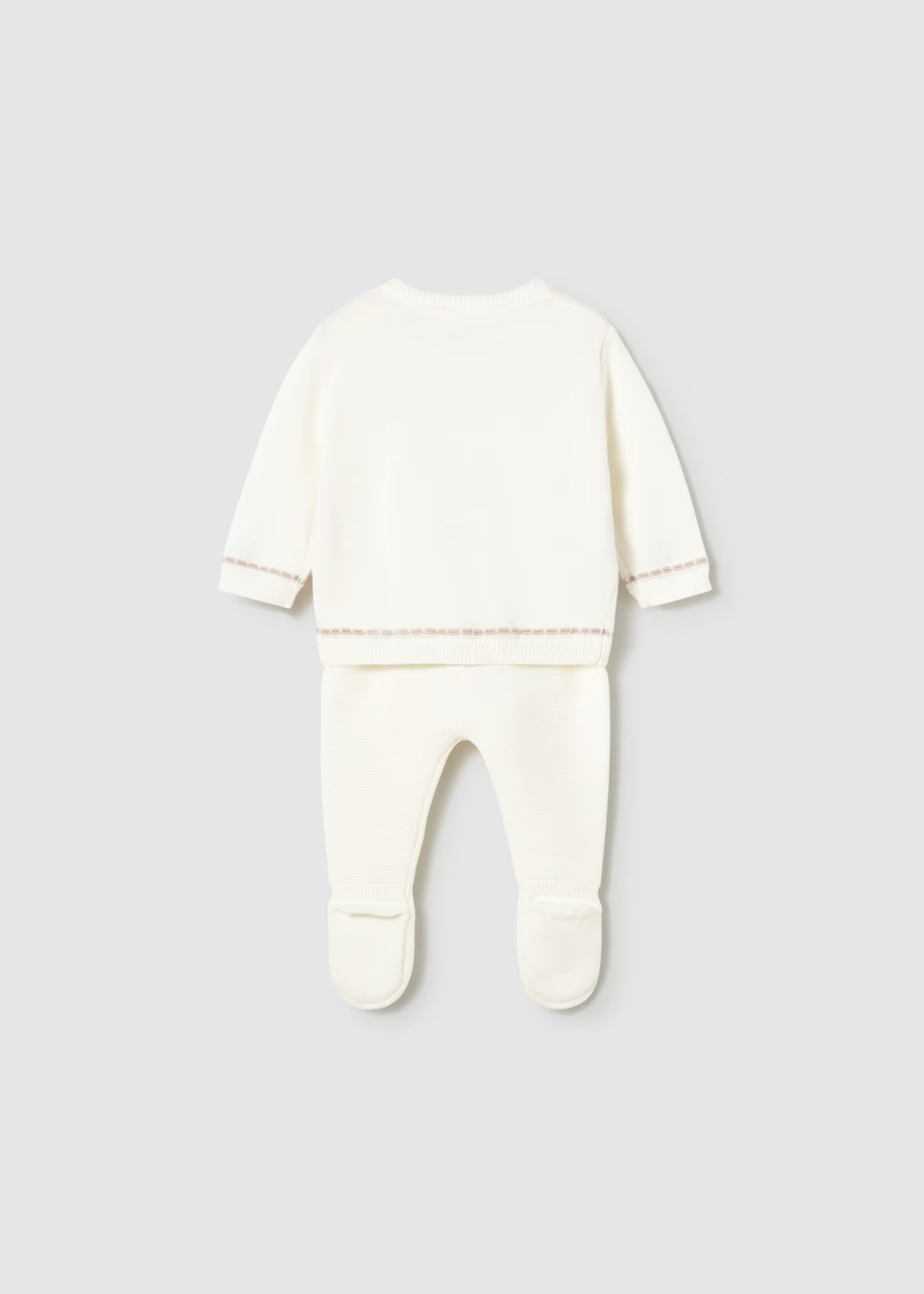 Conjunto polaina y jersey tricot recién nacido