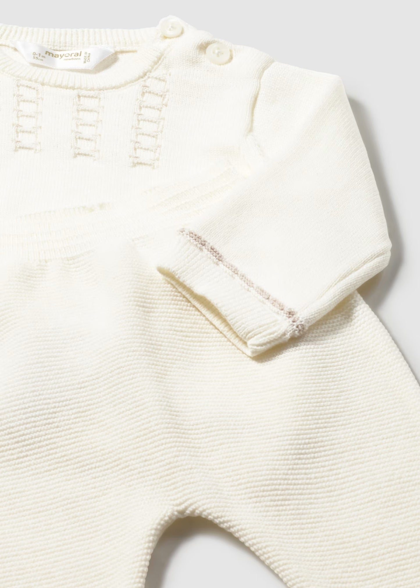 Conjunto polaina y jersey tricot recién nacido
