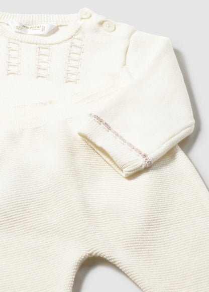 Conjunto polaina y jersey tricot recién nacido