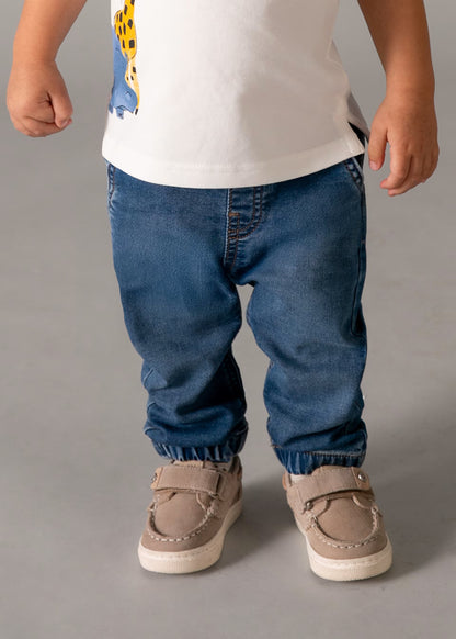 Pantalón vaquero cinturilla elástica bebé