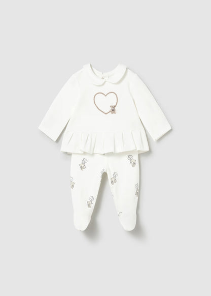 Conjunto polaina y camiseta manga larga recién nacida