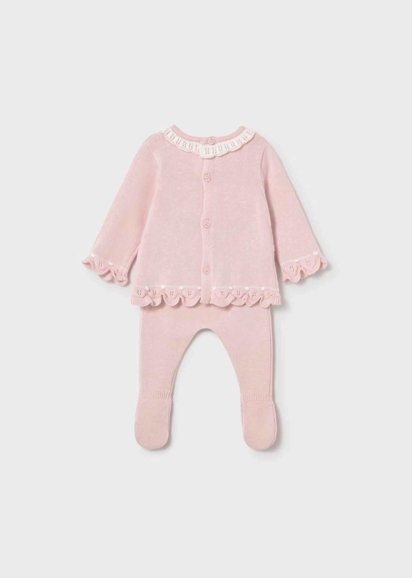 Conjunto polaina y jersey tricot recién nacida