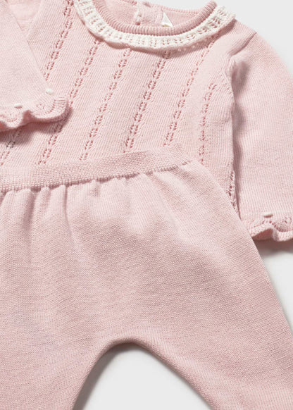 Conjunto polaina y jersey tricot recién nacida