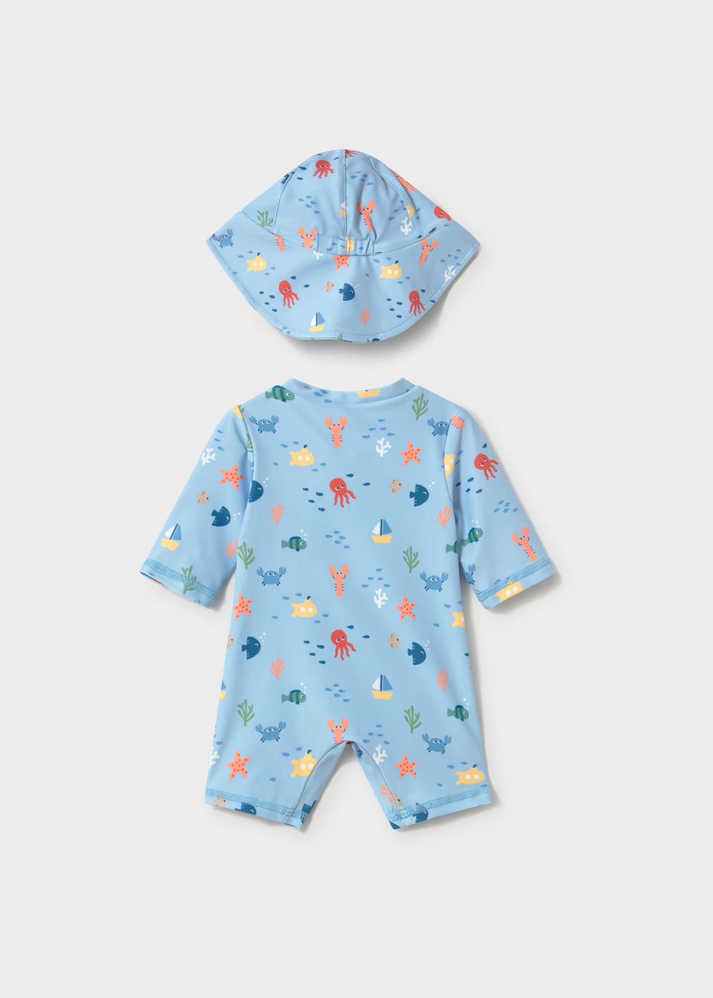 Pelele baño con gorro protección solar recién nacido