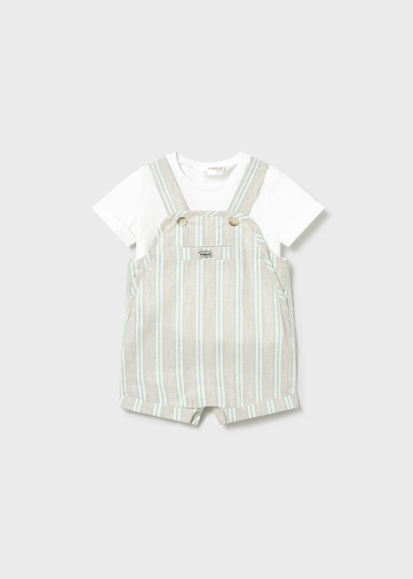 Conjunto peto rayas y camiseta recién nacido
