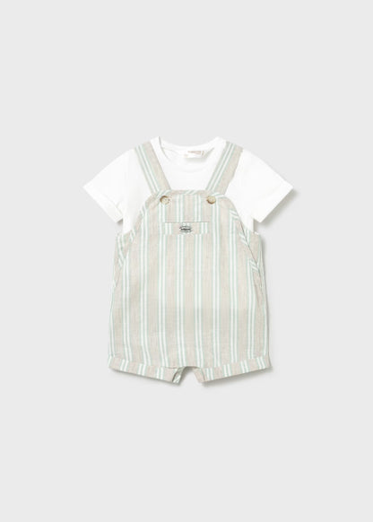 Conjunto peto rayas y camiseta recién nacido