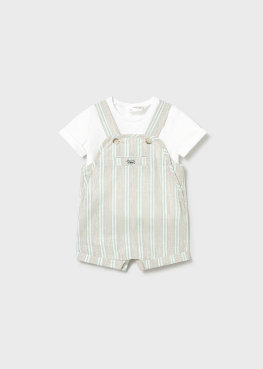 Conjunto peto rayas y camiseta recién nacido