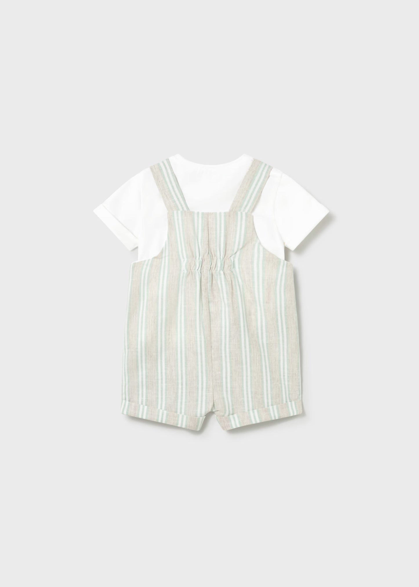 Conjunto peto rayas y camiseta recién nacido