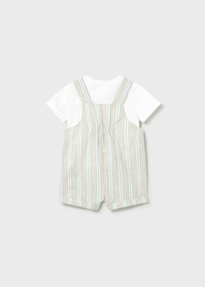 Conjunto peto rayas y camiseta recién nacido