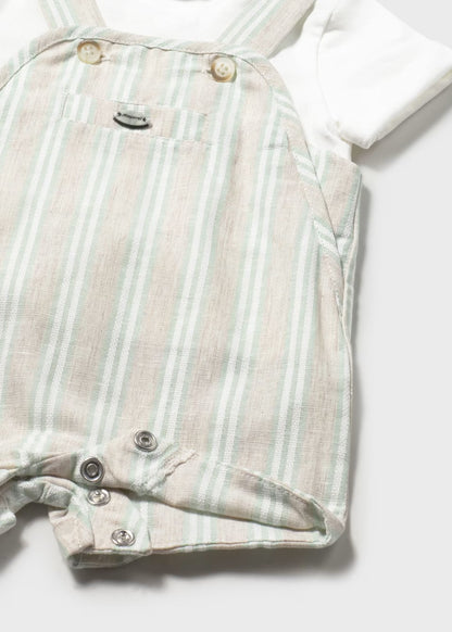 Conjunto peto rayas y camiseta recién nacido