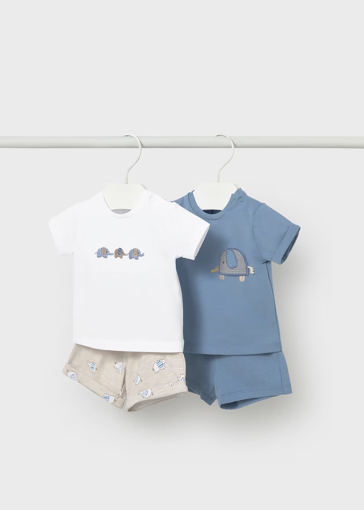 Conjunto 4 piezas pantalón corto recién nacido