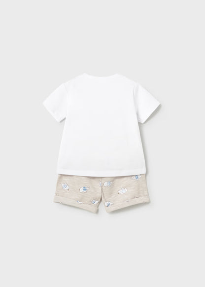 Conjunto 4 piezas pantalón corto recién nacido