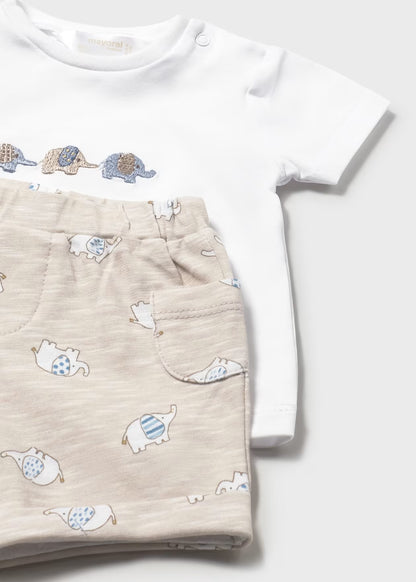 Conjunto 4 piezas pantalón corto recién nacido