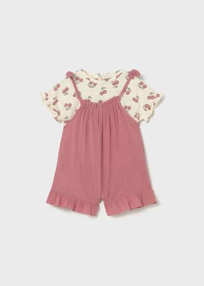 Conjunto peto y camiseta estampada bebé