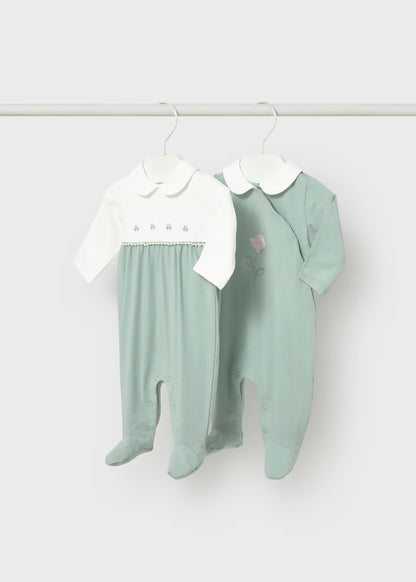 Set 2 pijamas largos recién nacida