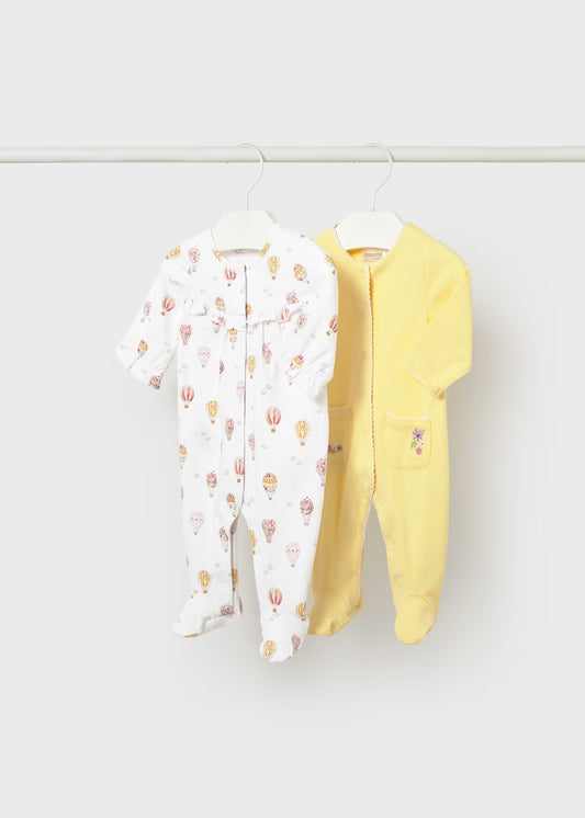 Set 2 pijamas largos recién nacida