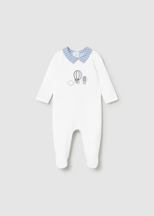 Pijama largo bordado recién nacido