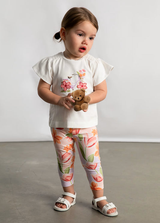 Conjunto legging y camiseta flor bebé