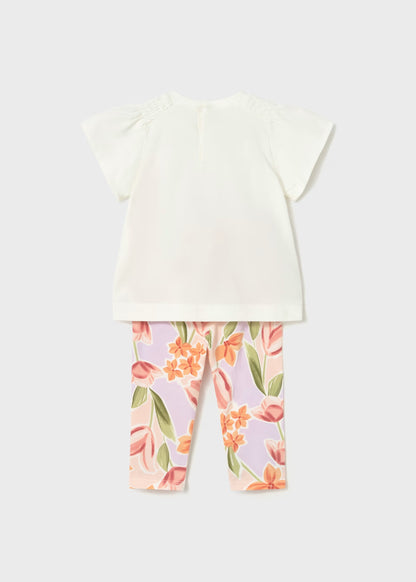 Conjunto legging y camiseta flor bebé