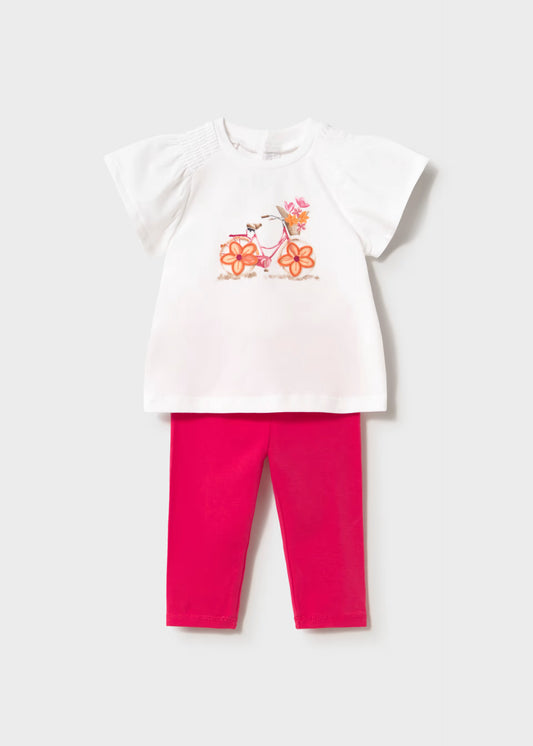 Conjunto legging y camiseta flor bebé
