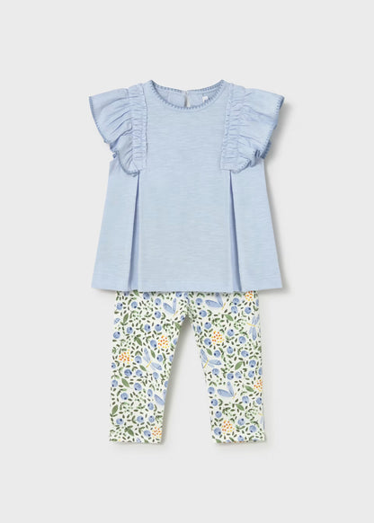 Conjunto legging estampado y camiseta bebé