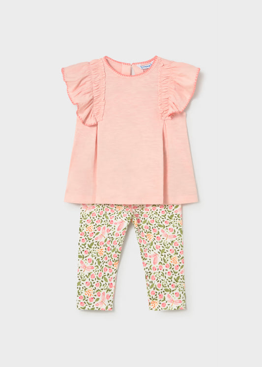 Conjunto legging estampado y camiseta bebé