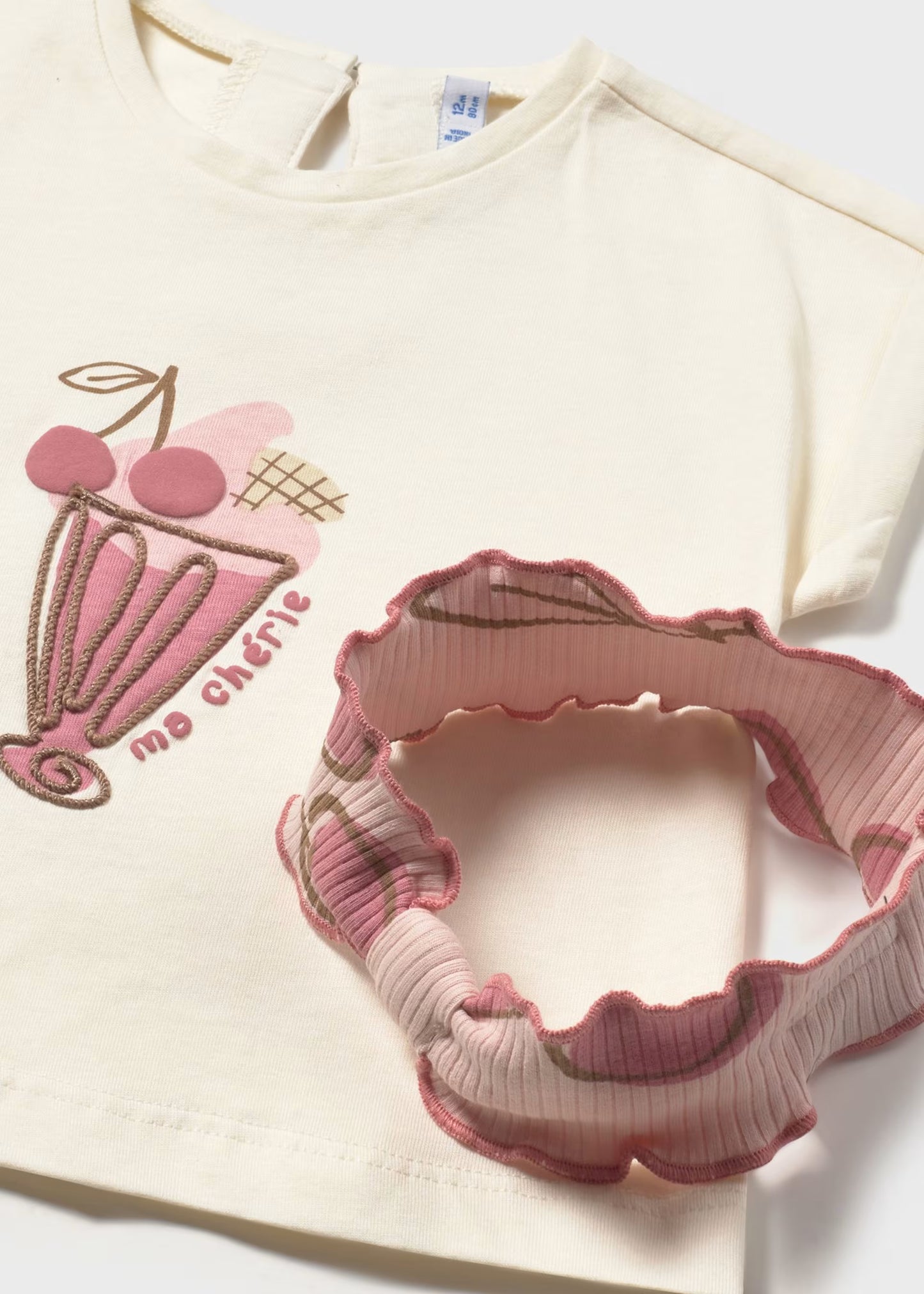 Conjunto 3 piezas con diadema bebé
