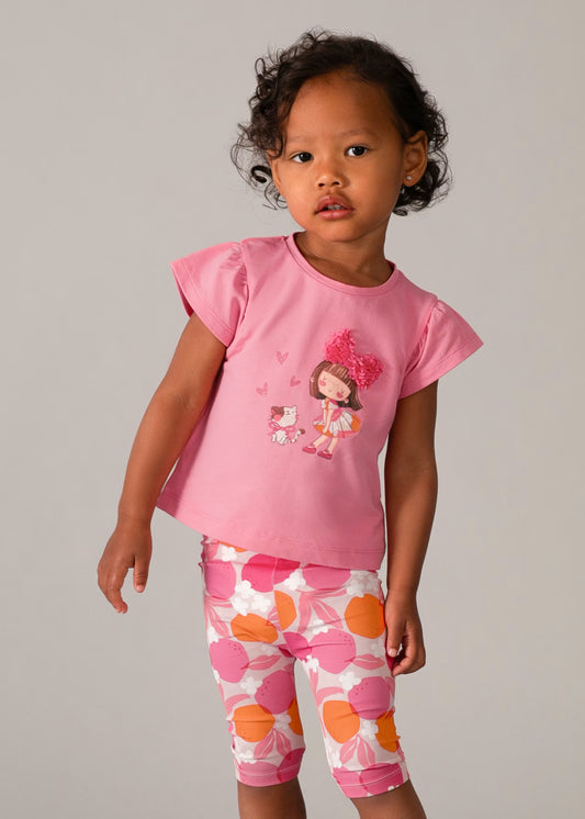 Conjunto legging estampado y camiseta bebé