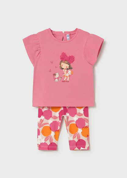 Conjunto legging estampado y camiseta bebé