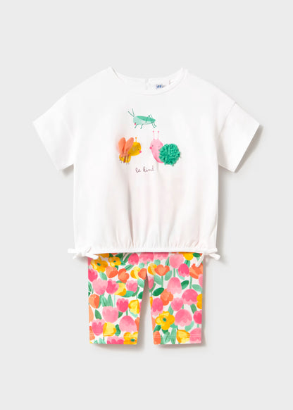 Conjunto legging estampado y camiseta bebé