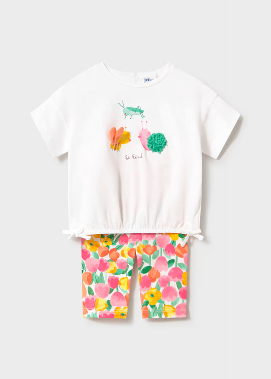 Conjunto legging estampado y camiseta bebé