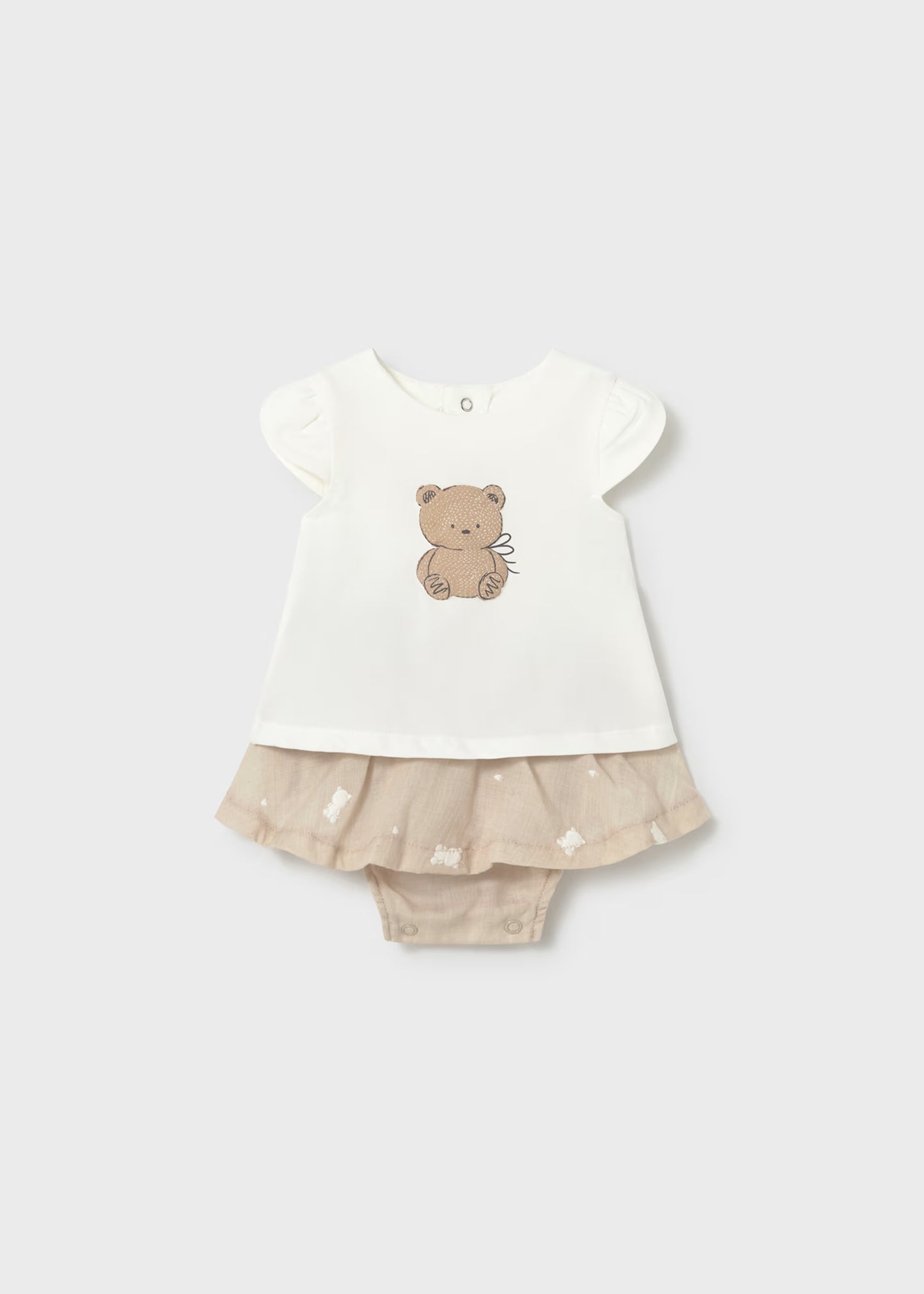 Conjunto falda y camiseta osito recién nacida