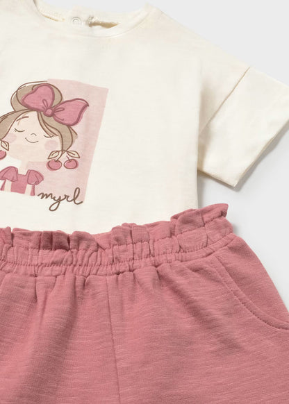 Conjunto 3 piezas con sudadera estampada bebé