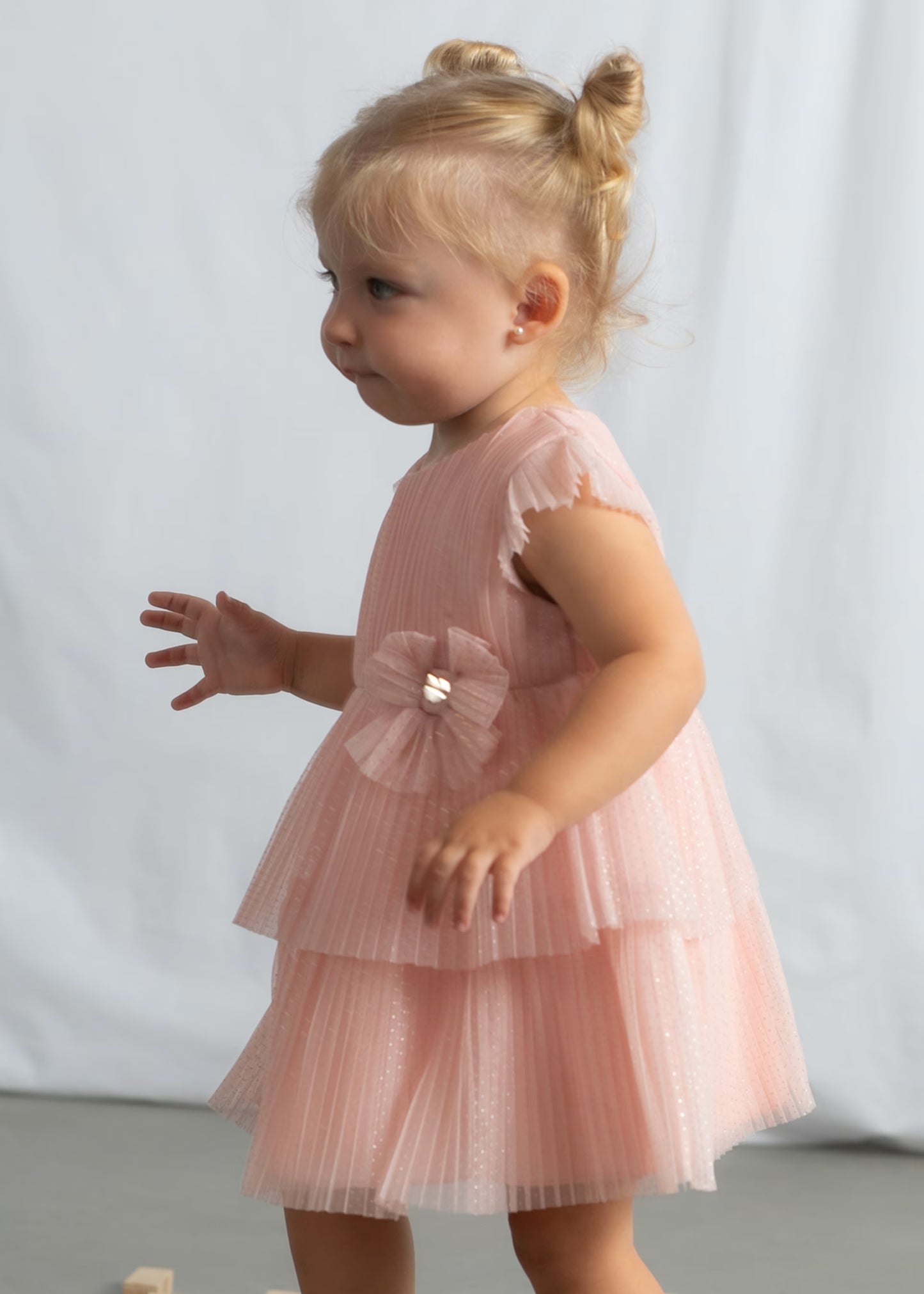 Vestido tul plisado bebé